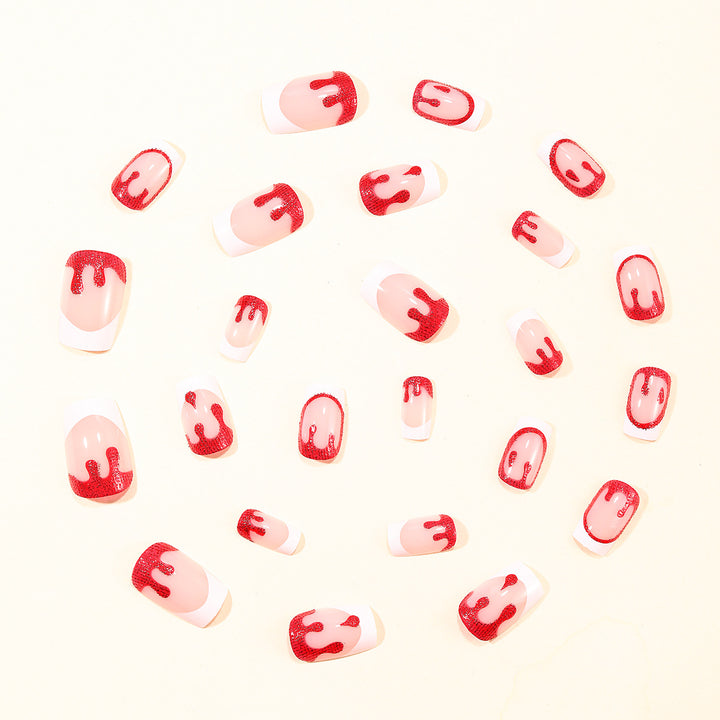 Artistic Blood Drip Nail Art Extensions Bowlift