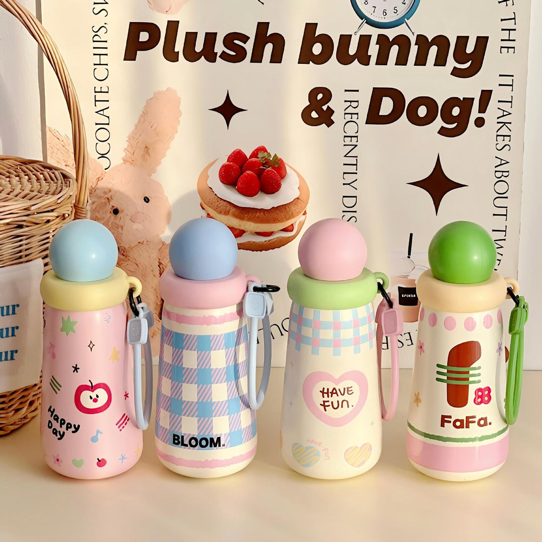 Women's Funny Water Bottle with Creative Lid Bowlift