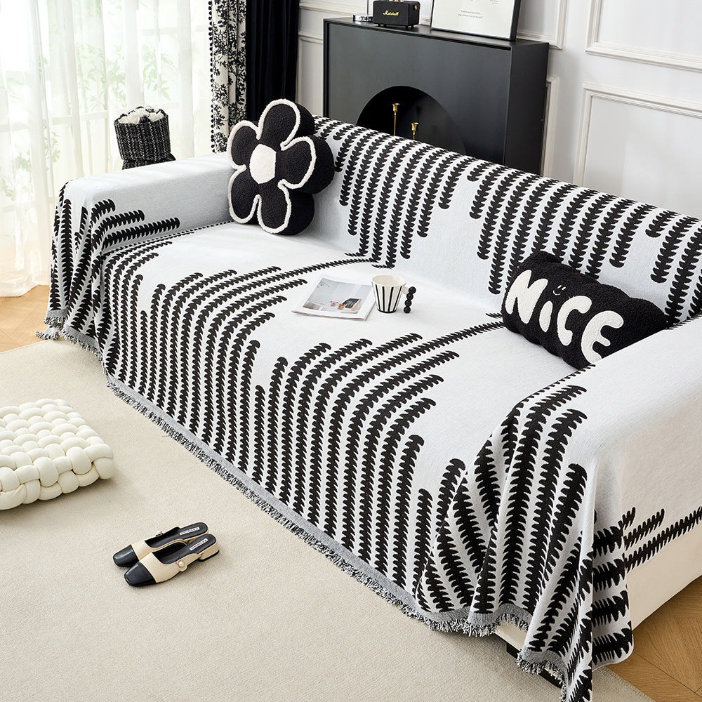 Cozy Decorative Fringe Sofa Throw Blanket