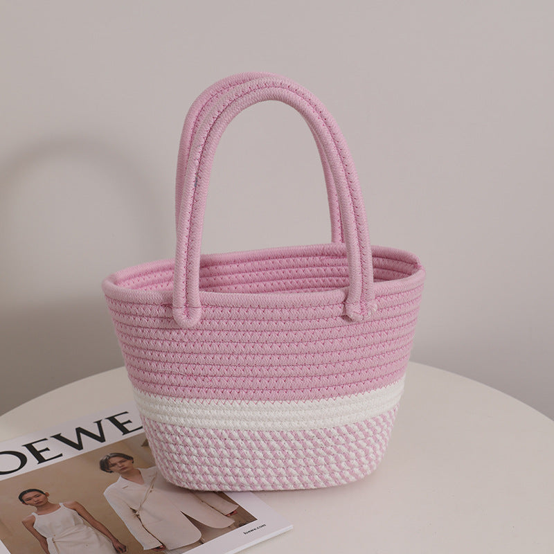 Handmade basket bag with modern accents Bowlift