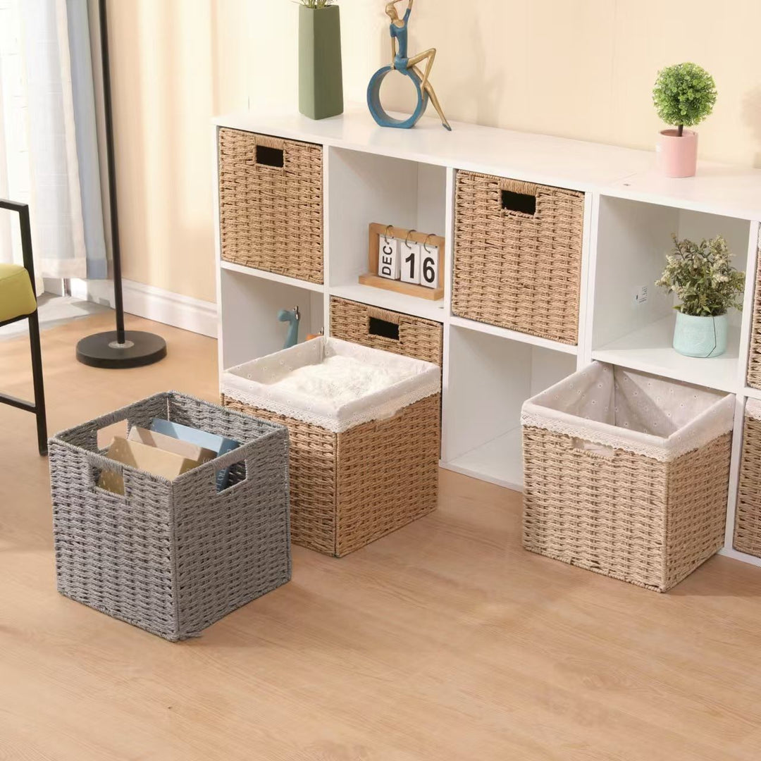 Rectangular Natural Fiber Storage Basket Bowlift