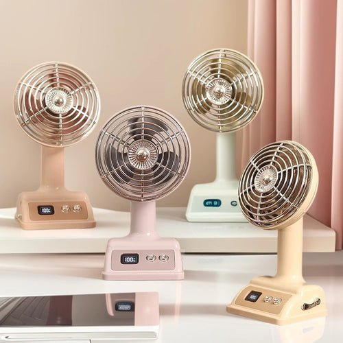 Unisex Portable Table Fan with Digital Display and Flexible Tilt Function Bowlift