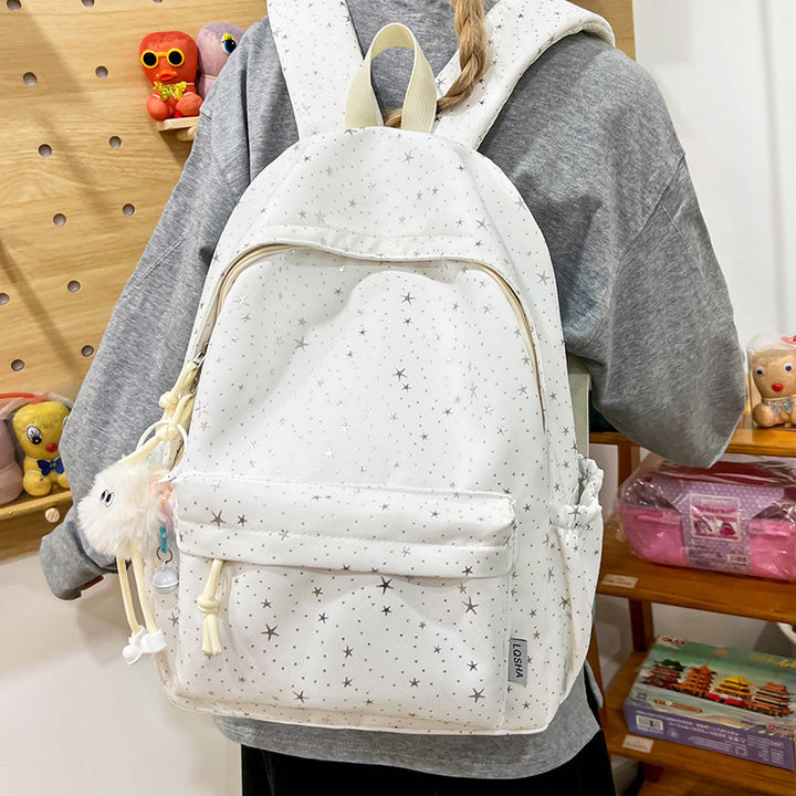Cute Star-Embellished Casual Backpack
