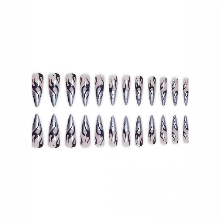 Artistic Flame Design Press-On Nail Extensions Bowlift