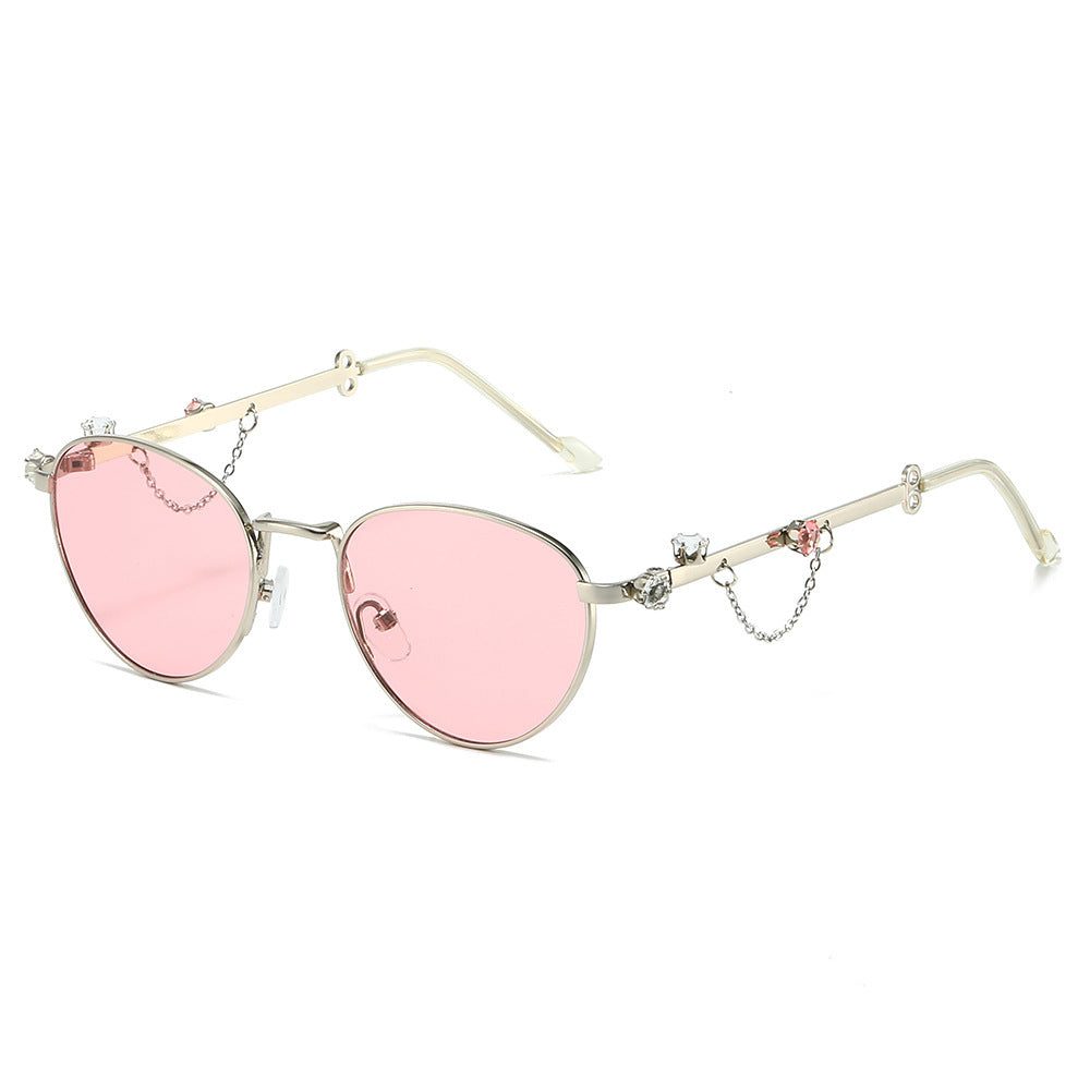 Decorative Rhinestone Cat-Eye Sunglasses Bowlift