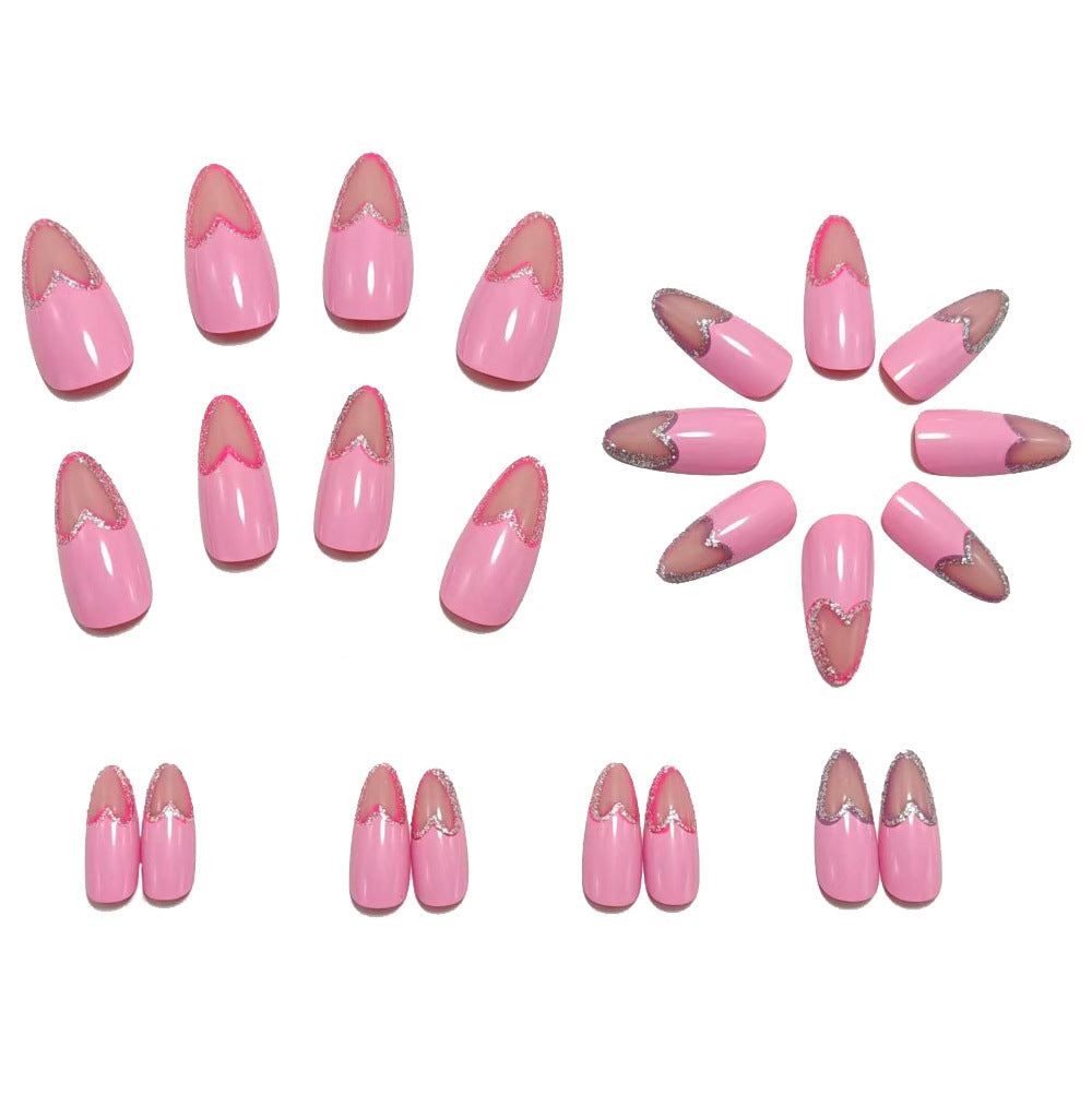 Artificial nails with romantic heart design Bowlift