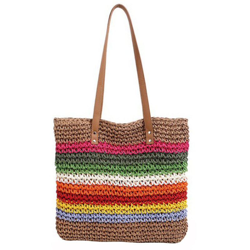 Handcrafted Tote Bag Made from Sustainable Materials with Colorful Stripes Bowlift