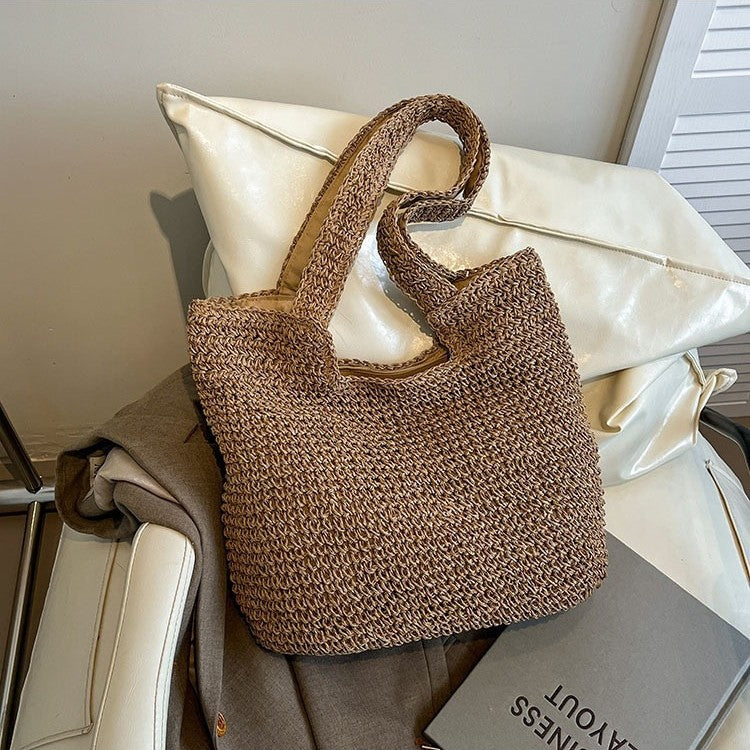 Hand-knotted straw tote bag Bowlift
