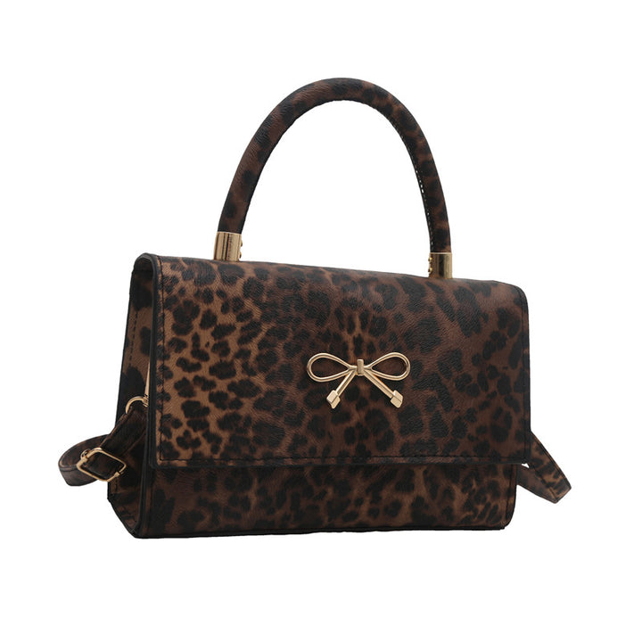 Stylish Animal Print Top Handle Handbag Bowlift