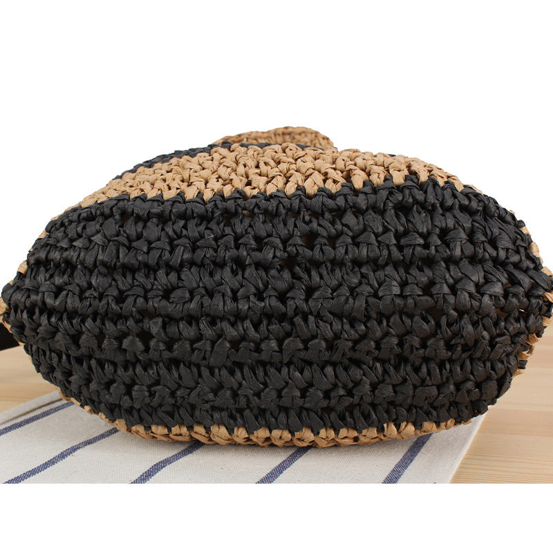 Handbag Made of Handcrafted Natural Fiber Mix with Modern Drawstring Closure Bowlift