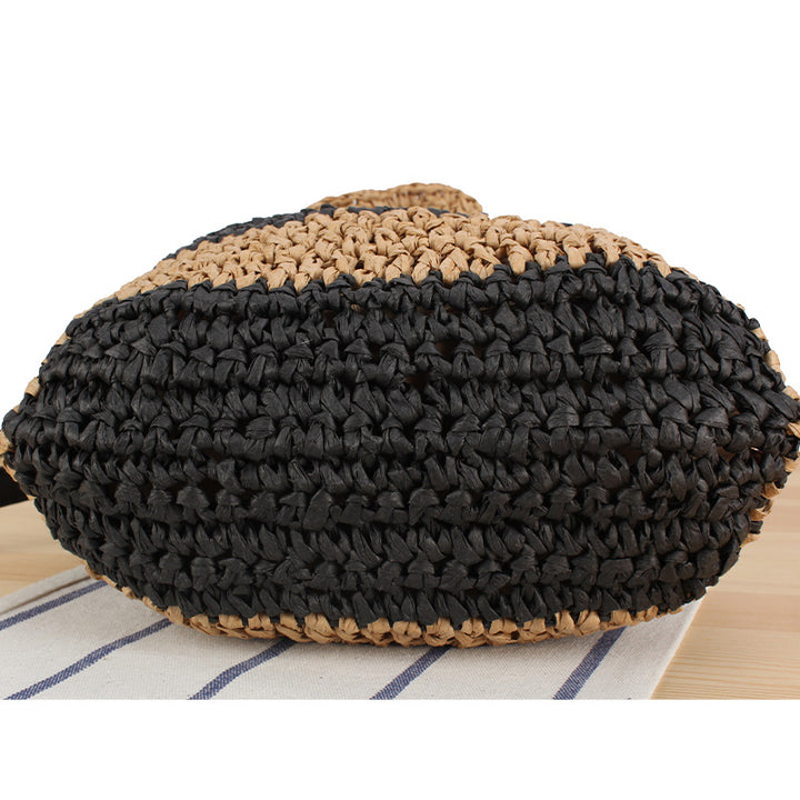 Handbag Made of Handcrafted Natural Fiber Mix with Modern Drawstring Closure Bowlift
