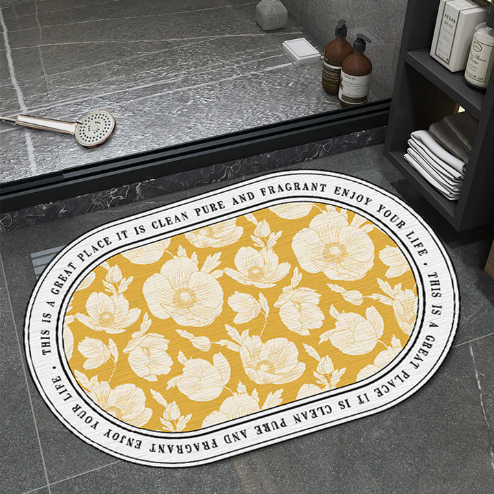 Unisex Floral Pattern Bathmat Bowlift