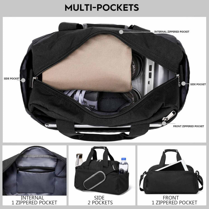 Sporty Travel Bag with Removable Shoulder Strap Bowlift