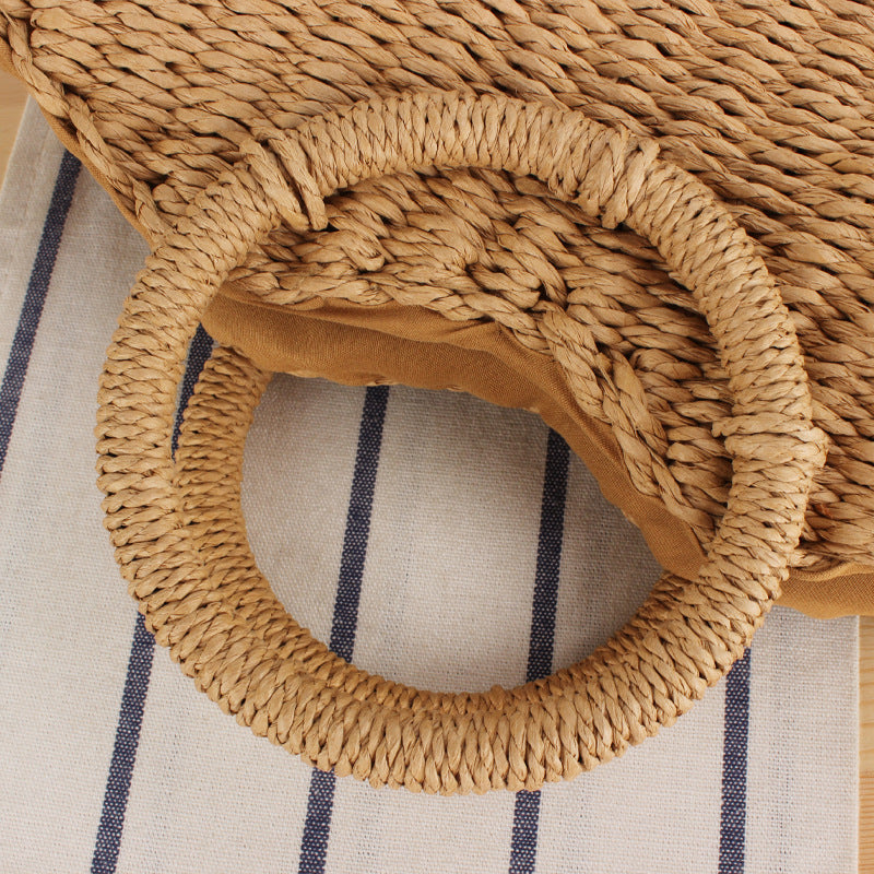 Braided beach bag with round handles Bowlift
