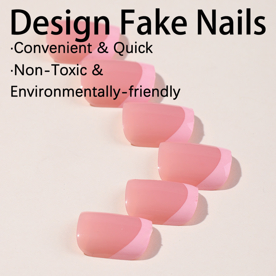 Nail art set with elegant French design and glitter accents Bowlift