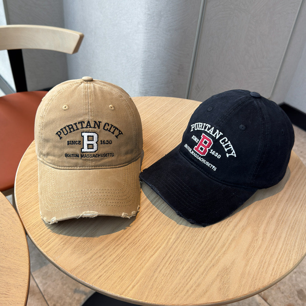 Men's Distressed Cotton Baseball Cap Bowlift 1784270269