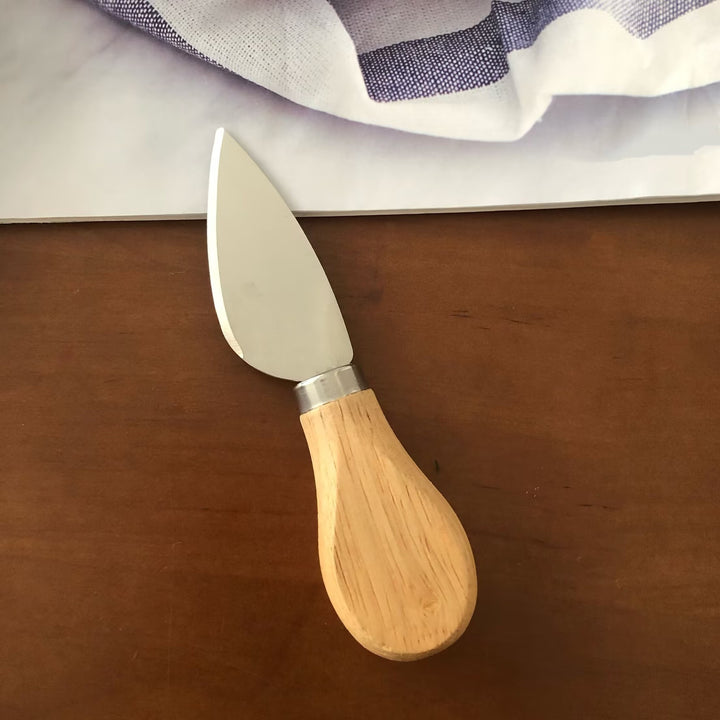 Wooden-Handled Stainless Steel Cheese Spatula Bowlift