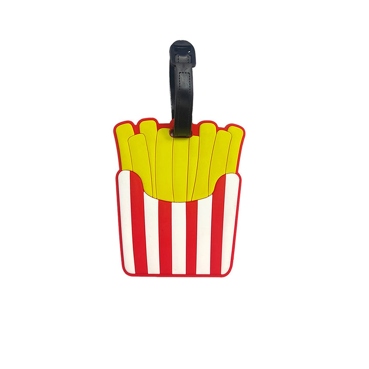 novelty burger shaped silicone luggage tag with flexible strap Bowlift