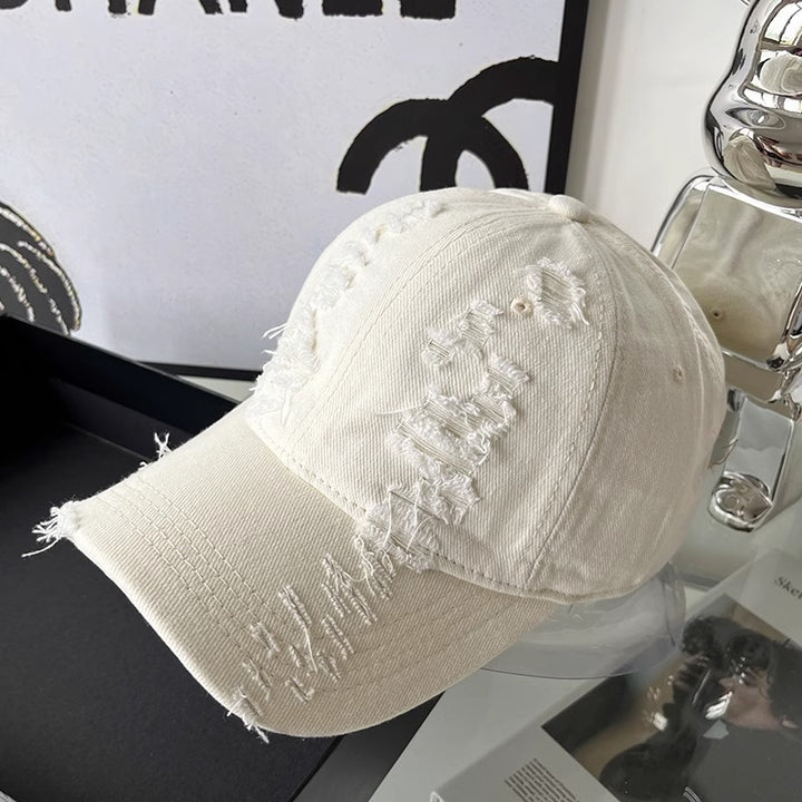 Women's Distressed Vintage-Inspired Baseball Cap Bowlift