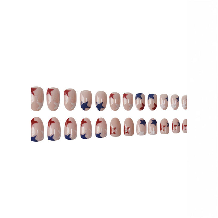 Artistic Star-Pattern Press-On Nails Bowlift