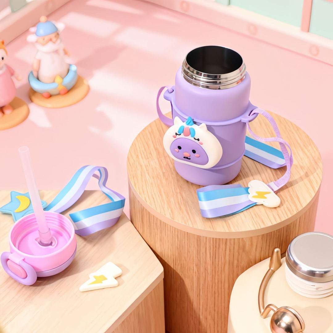 Women Insulated Water Bottle with Cute Rabbit Design Bowlift