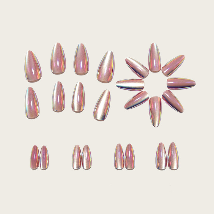 Artificial nails with holographic effect and elegant finish Bowlift