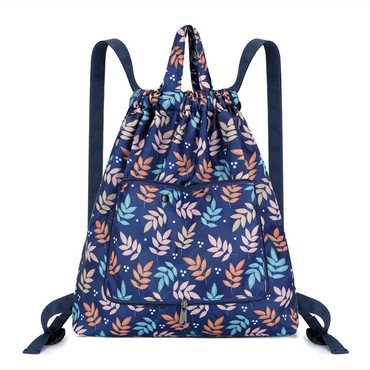 Lightweight Floral Drawstring Backpack Bowlift