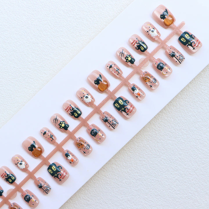 Creative Halloween-Themed Press-On Nail Art Set Bowlift