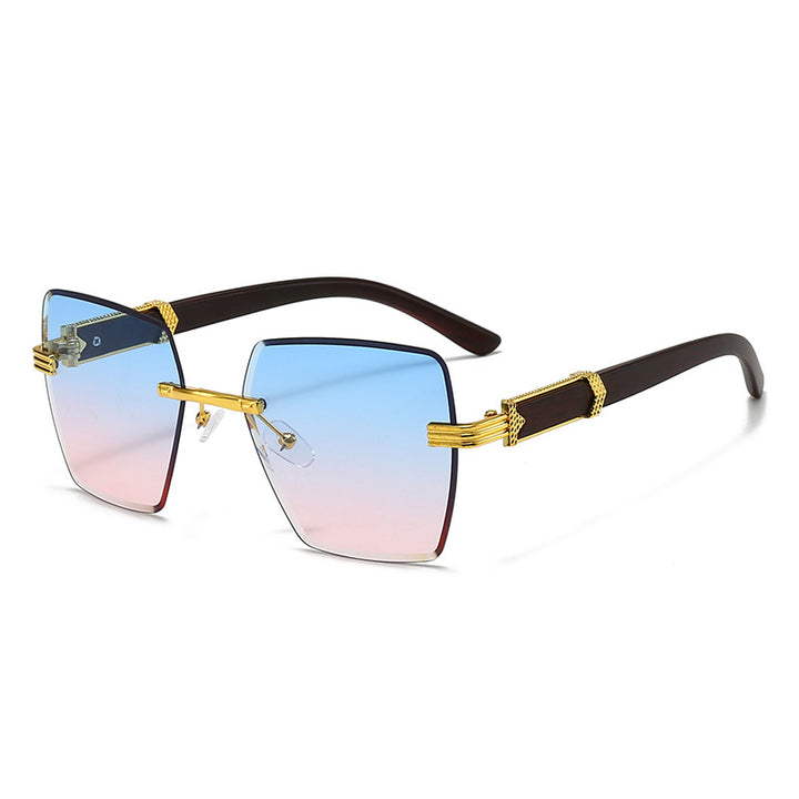 Women's extravagant square sunglasses with golden accents Bowlift
