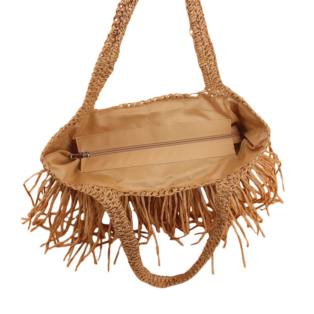 Fransige Tote Bag Made from Handmade Straw Bowlift