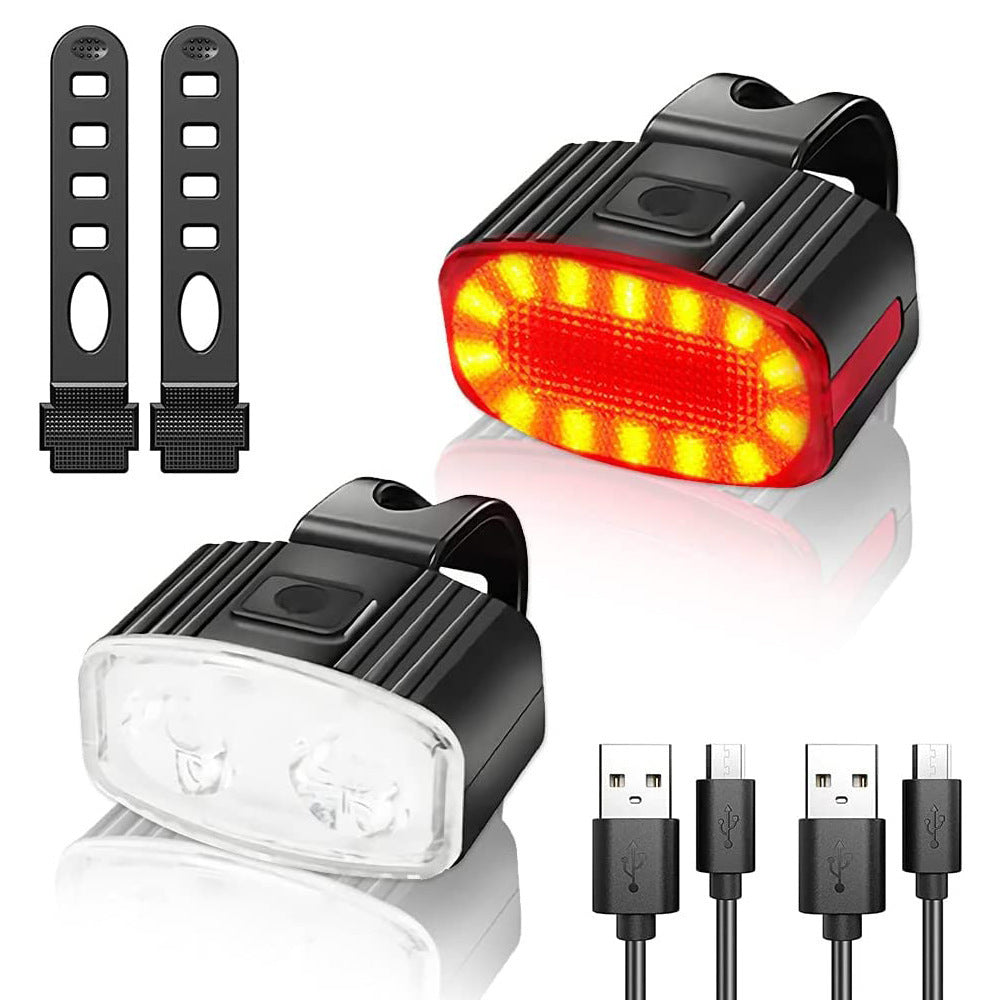 USB Rechargeable Bicycle Safety Light Set Bowlift