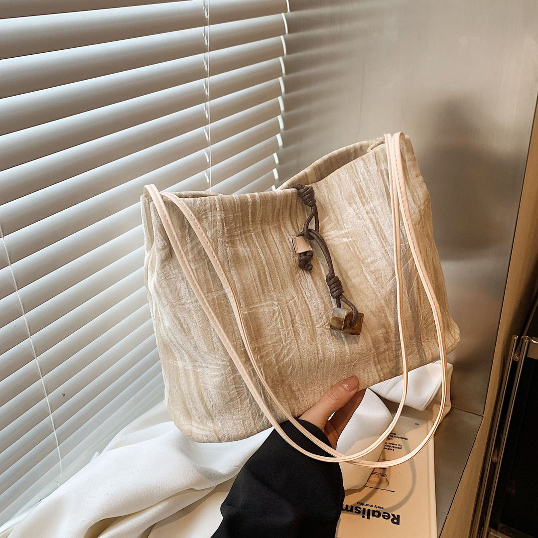 Chic Textured Handheld Tote Bag Bowlift