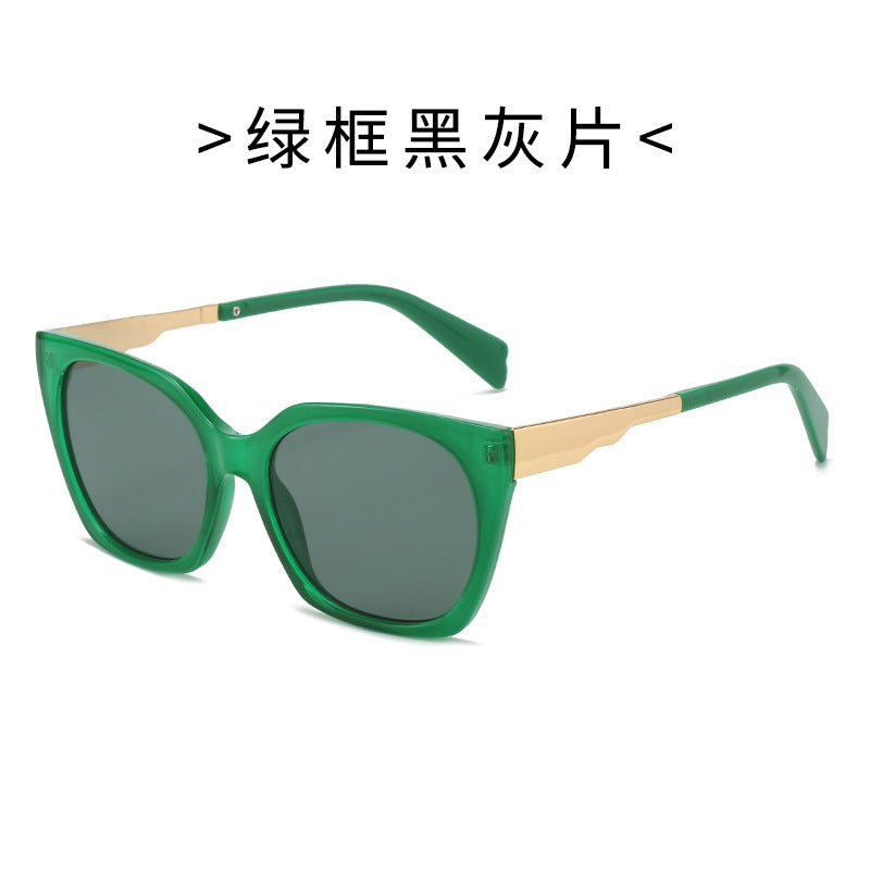 Women's oversized sunglasses with elegant transparent frame and golden accents Bowlift