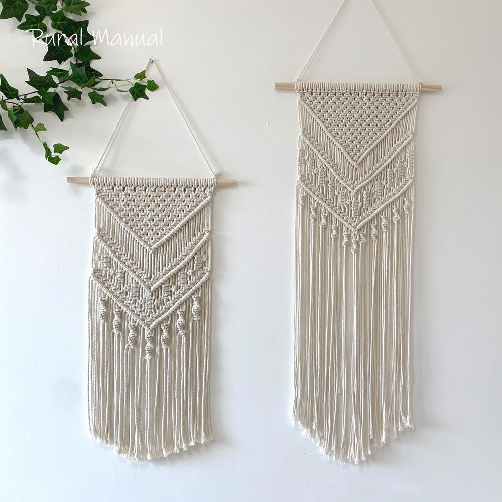 Macrame Wall Tapestry with Detailed Fringe Design Bowlift