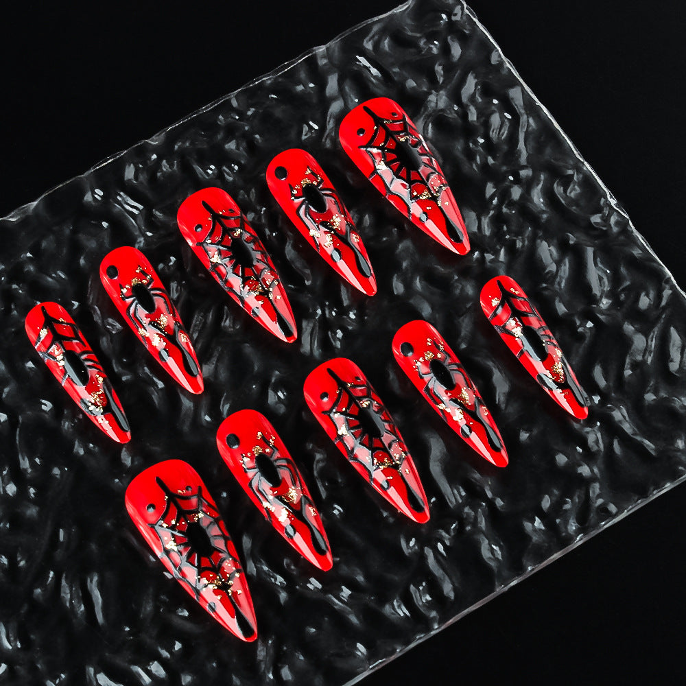 Halloween-Themed Poisonous Spider Press-On Nails Bowlift