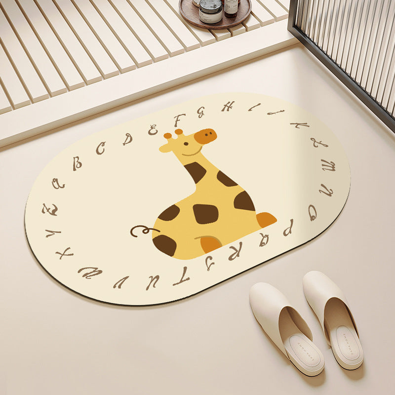 Cartoon Elephant-Themed Bath Mat