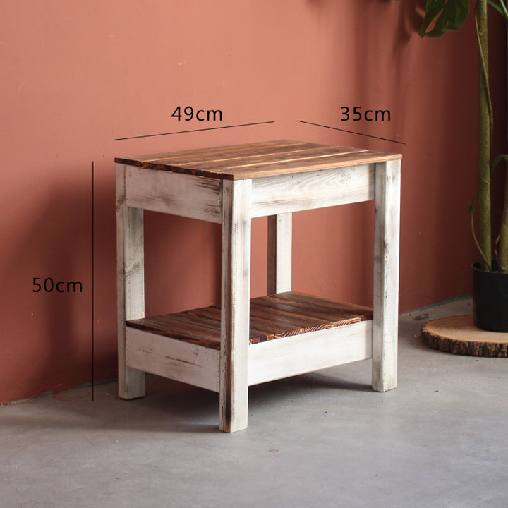 Handmade side table made of solid wood Bowlift