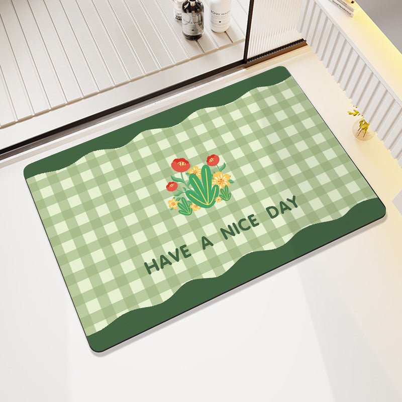 Stylish Floral Patterned Comfort Bath Mat Bowlift