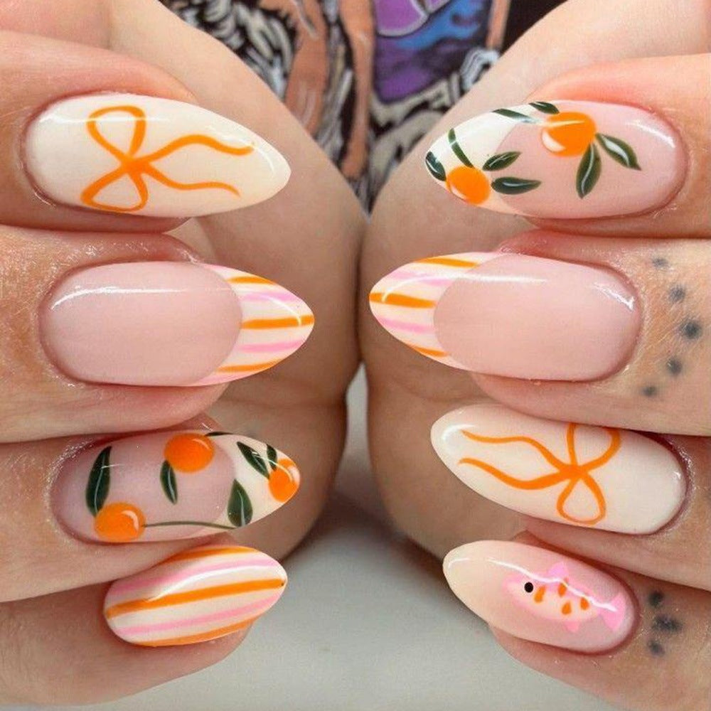 Creative artificial nails with fruity design Bowlift