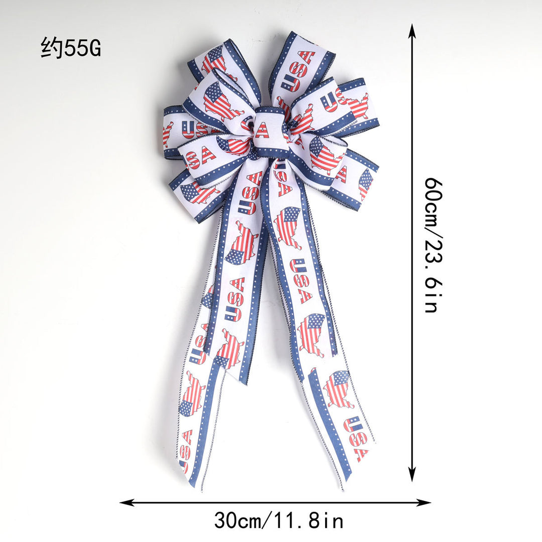 Unisex decorative bow made of ribbon with long ribbons for door and wall Bowlift