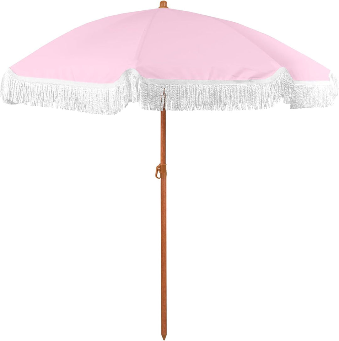 Women's sun umbrella with tassels and striped design Bowlift