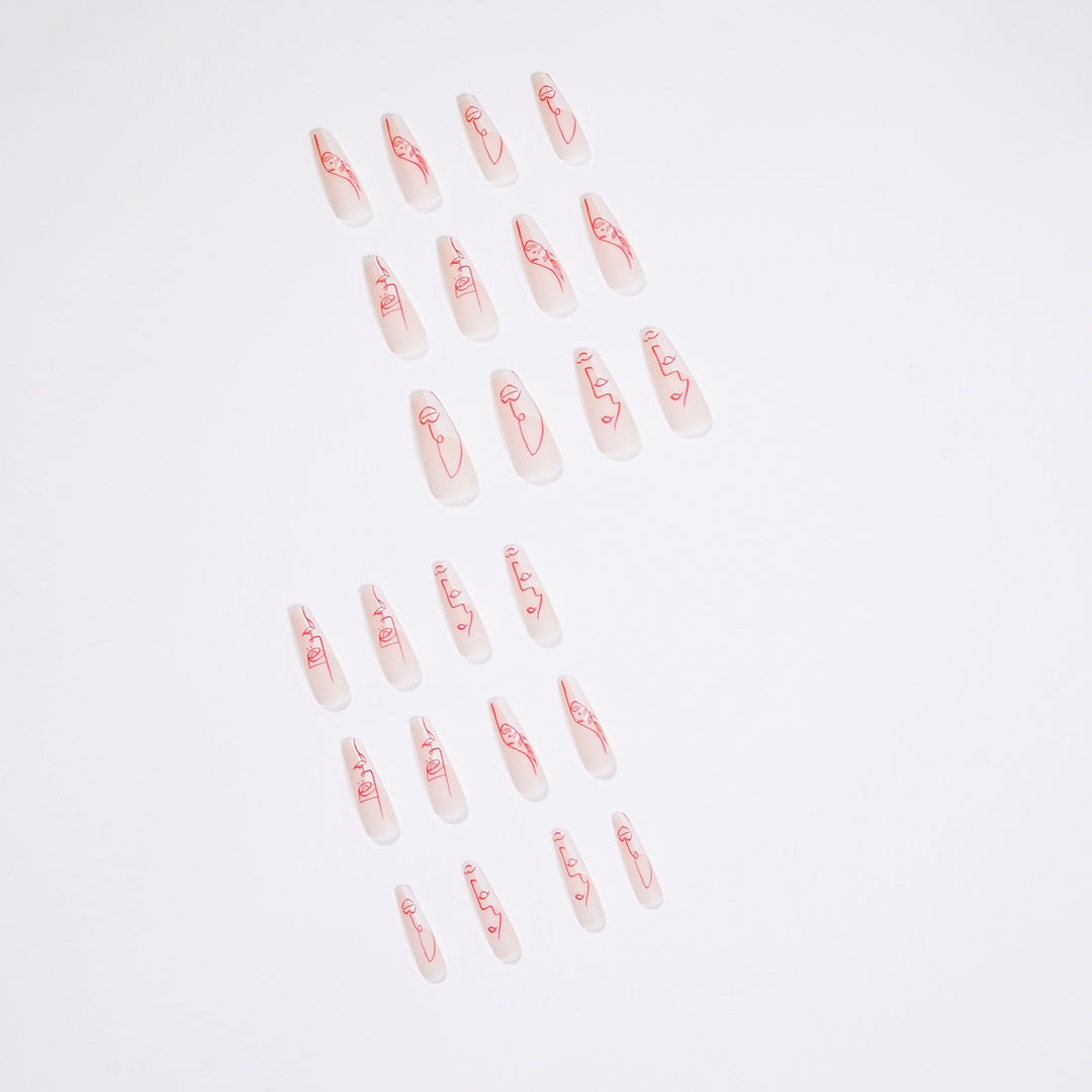 Artful Nail Art with Abstract Line Design Bowlift