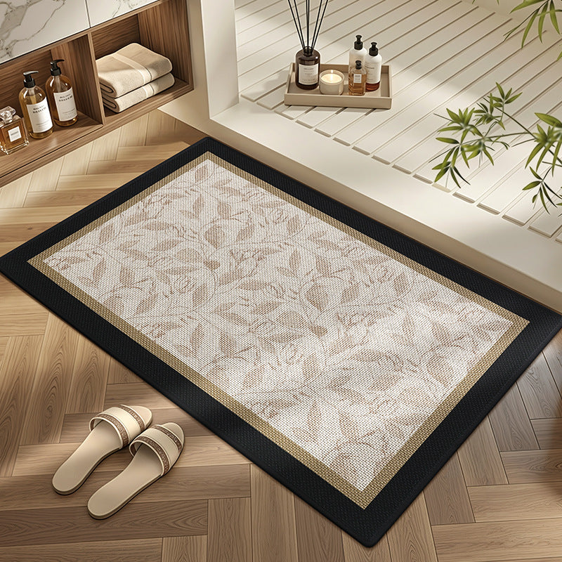 Elegant Floral Print Bath Mat Bowlift