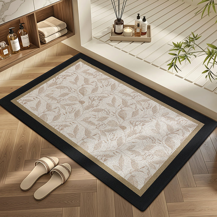 Elegant Floral Print Bath Mat Bowlift