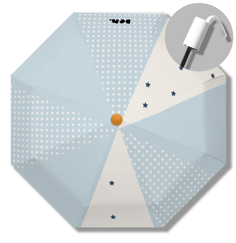 Women's folding umbrella with unique star pattern and practical carrying bag Bowlift