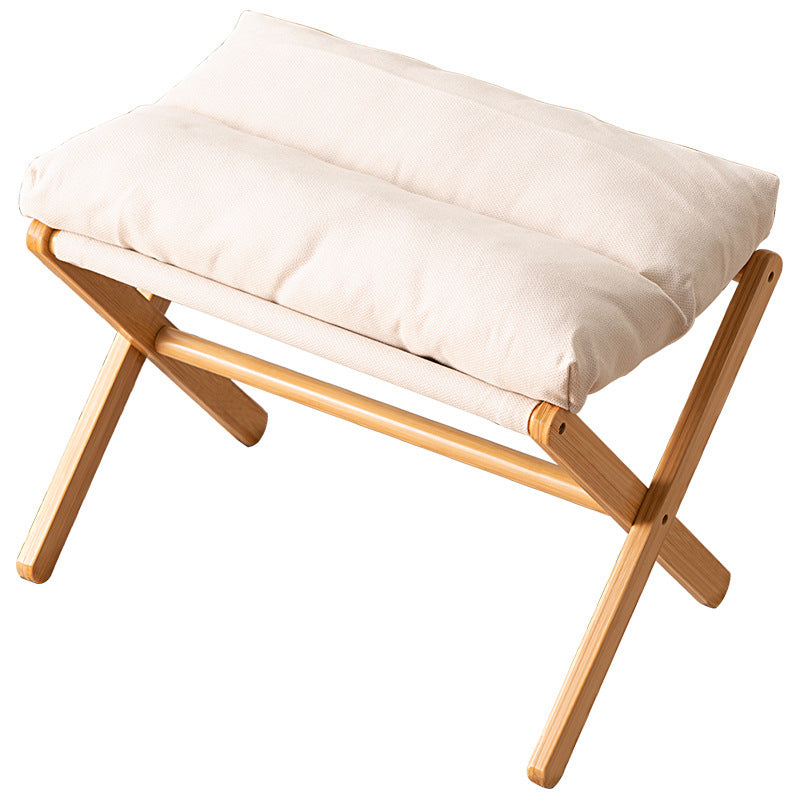 Folding Stool With Comfortable Padding And Sturdy Wooden Frame Bowlift