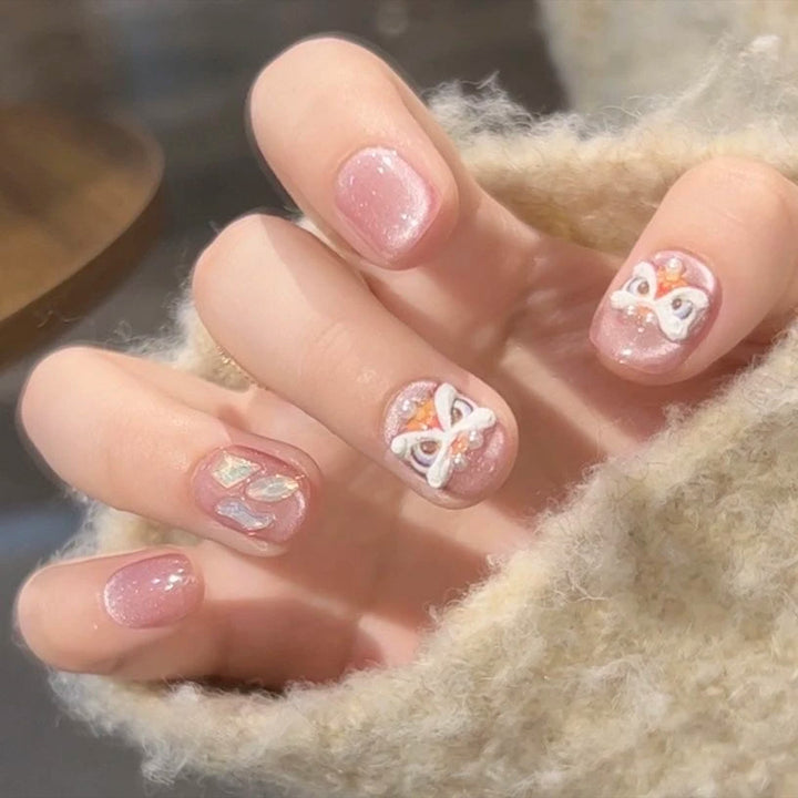 Artistic artificial nails with animal motif Bowlift