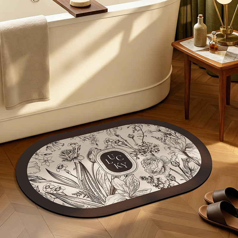 Botanical Design Bath Mat Bowlift