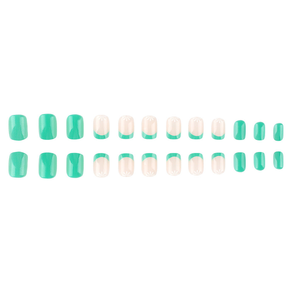 Elegant Floral Design Press-On Nail Set Bowlift
