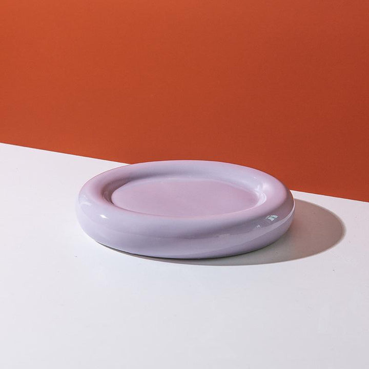 Elegant Curved Ceramic Serving Plate